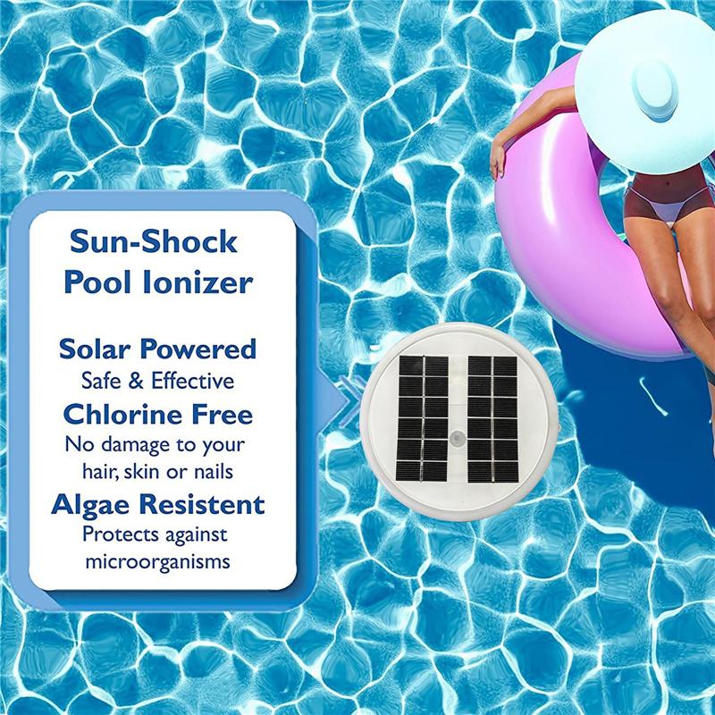 Solar Pool Lonizer Copper Silver Ion Swimming Pool Purifier Algae Resistance Lower Chlorine Outdoor Swim Water Purifier