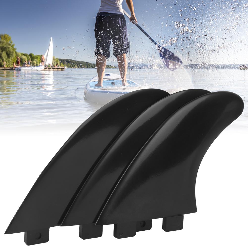 3Pcs PVC Fins Set Right Middle Left for Surfboard Paddle Board Accessories BlackSurfboard Fin