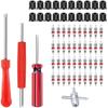 Riseuvo Valve Stem Removal Tool - 40Pcs Valve Cores, 4-Way Valve Tool, Valve Core Remover Tool, Tire Repair Schrader Valve Tool
