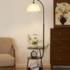 Chinese-Style Floor Lamp for Living Room & Bedside Table with Storage - Integrated Bedroom Atmosphere Decor