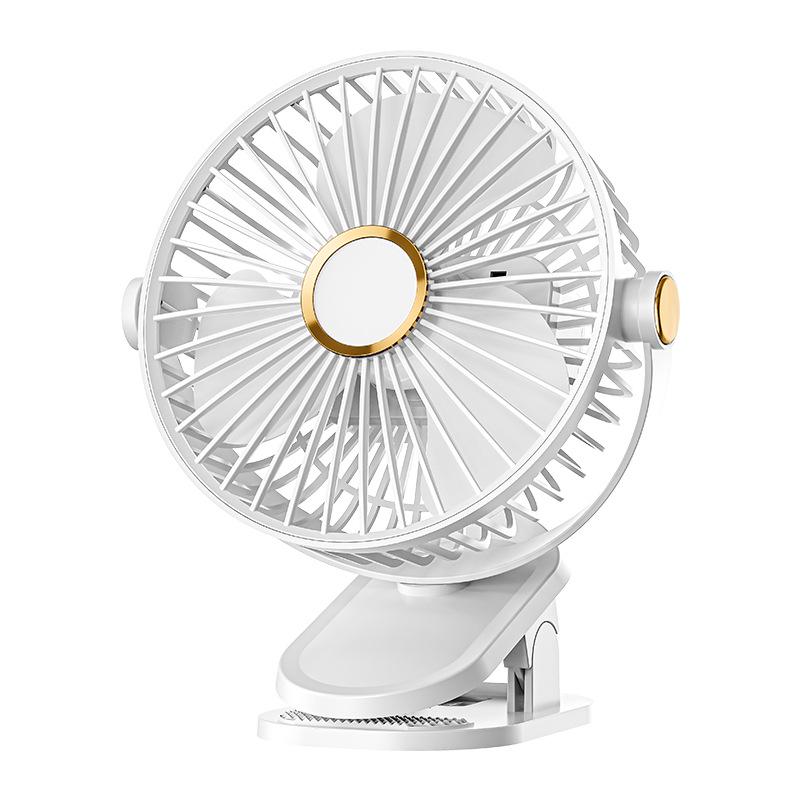 Portable USB Rechargeable Wall-Mounted Clip Fan with Light