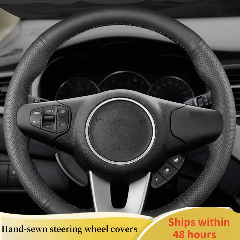 Car Steering Wheel Cover For Kia Carens 2013 - ized DIY Car Accessories Interiors Original Steering Wheel Braid Red Blue Thread