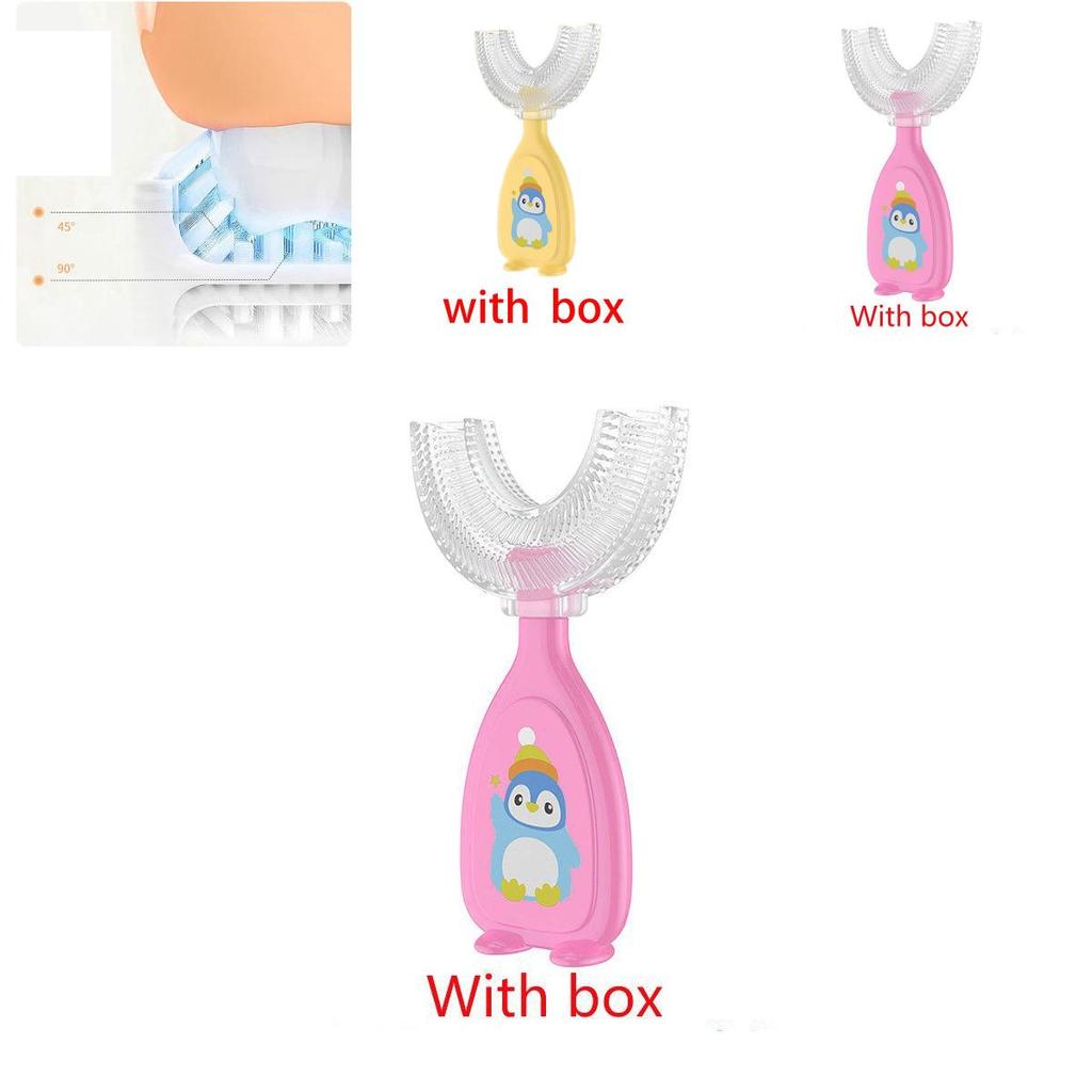 Kids Manual Ushaped Silicone Toothbrush For Oral Hygiene With Soft Bristles For Babies