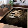 Realistic Lion Head Portrait with Majestic Mane Print Rug Design Brown Yellow Style Suitable for Use As an Anti-slip    for    Room and Bedroom Sofas