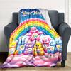 Name Custom Cartoon Care Bears Print Flannel Blanket High Quality Warm Comfortable Cover for All Seasons Perfect for Gifts Home Decor