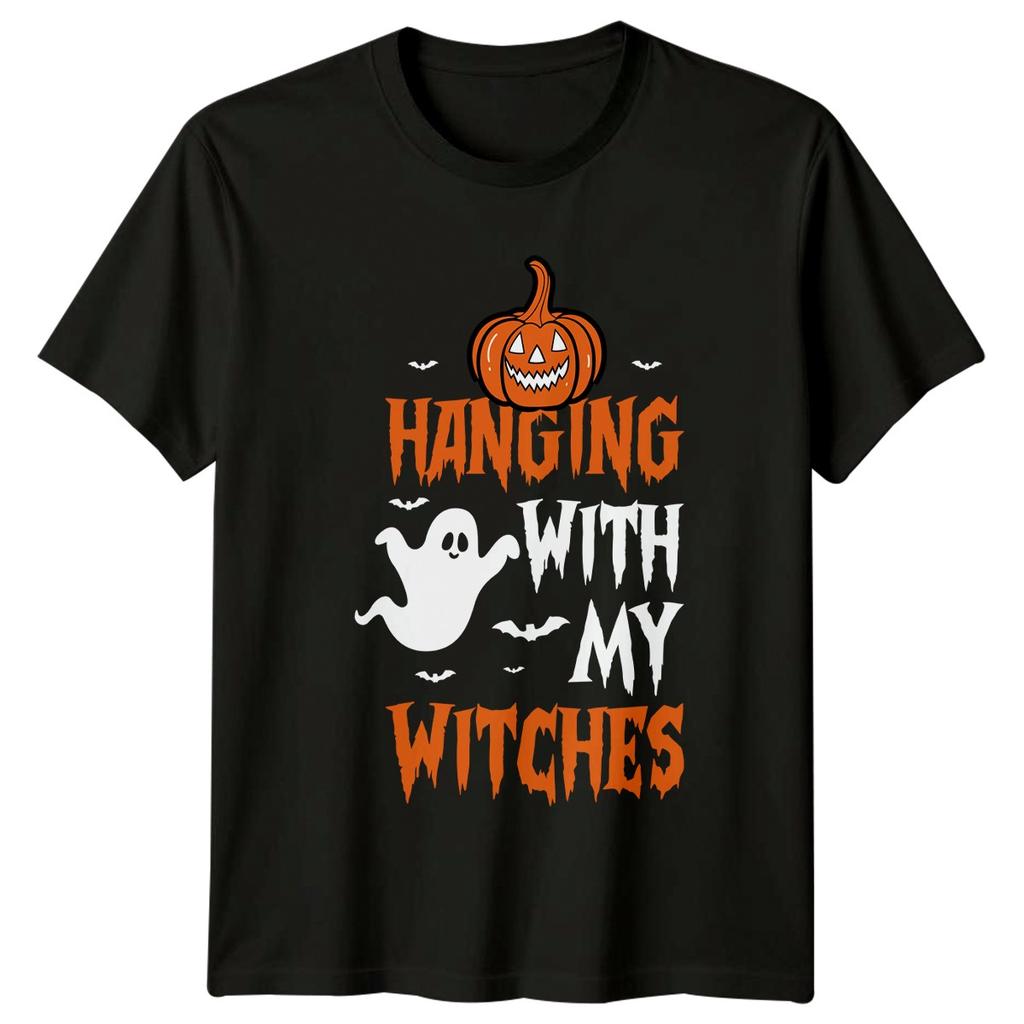 Hanging With My Witches Unisexs TShirt Spooky Puns Halloween Gift For Her