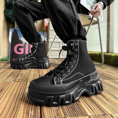 2025 New Shoes Platform Canvas Couple Shoes Bag Toe Casual Sports High Top Sen Series European Size Plus Size Women's Shoes