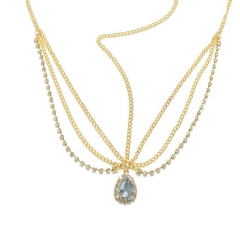 Classic Crystal Bindi Teardrop Forehead Chain – European & American Bohemian Ethnic Hair Accessory