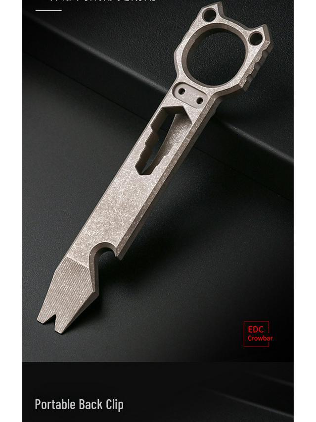 Titanium Alloy Multi-Tool: Outdoor Crowbar, Self-Defense, Bottle Opener, Wrench, EDC Gadget.