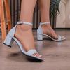 Fashion Outdoor Heels Women Sandals 2025 Summer Sandal Fashion Square Low Ladies Elegant Dress High Heels Sandal Shoes Casual Slides