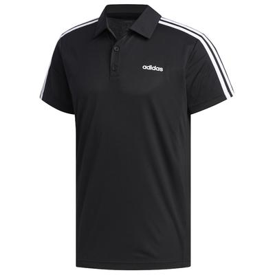 Adidas Designed 2 Move 3-Stripes Polo Shirt, Mens Black T-shirts