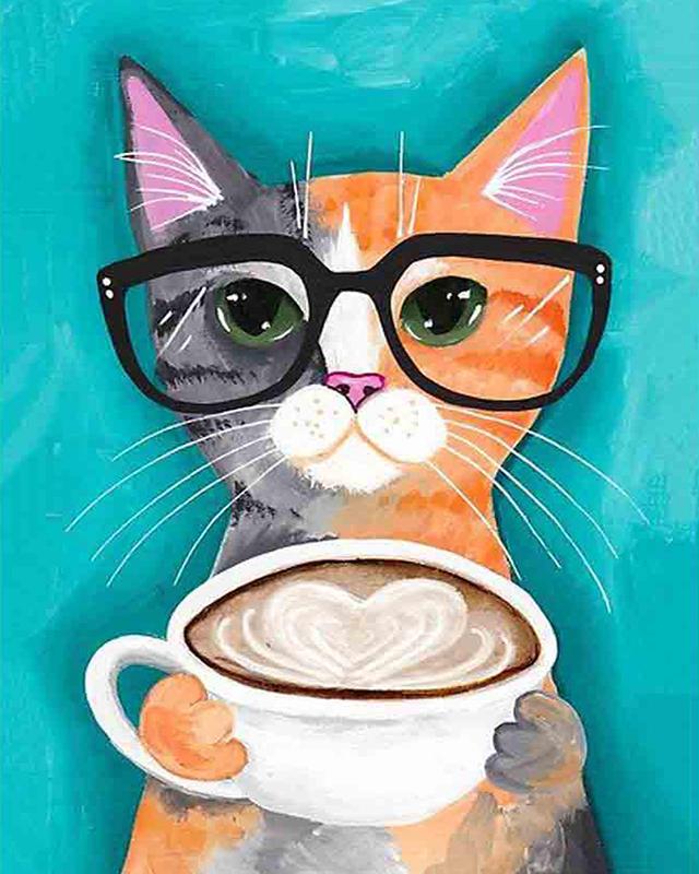 Full Square Drill Diamond Painting Cat Girl Diamond Embroidery Animal Mosaic Art Rhinestone Home Decoration