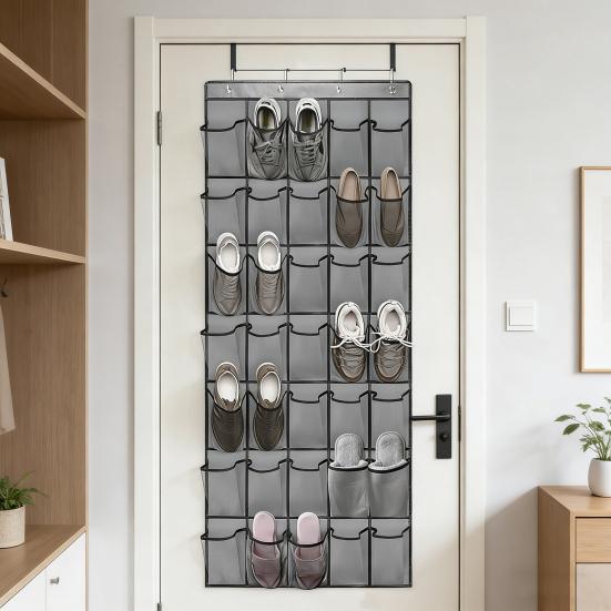 Over-the-Door Shoe Organizer 35 Pockets Mesh Breathable Storage Bag Hanging Shoe Storage Bag with Hooks for Door Closet Dorm Room