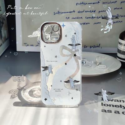 Rhinestone Glitter Feather Yarn Lens Cover for Apple 14, 15, 16 Pro/Pro Max, 17 Pro Max - Full Coverage, Drop-Proof Hard Shell