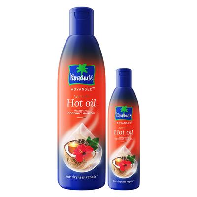 Parachute Advansed Ayurvedic Hot Oil, Warming Coconut Hair Oil, Frizz Free Hair, 400 Ml With Free 90 Ml
