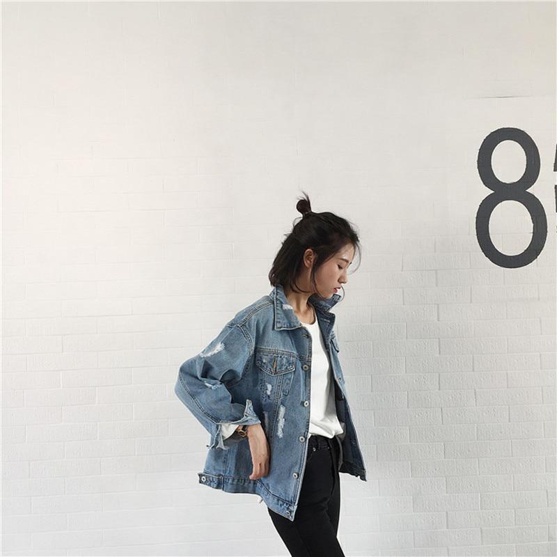 Women Basic Coat Denim Jacket Winter Jeans Jacket Denim Coat Loose Fit Casual Style