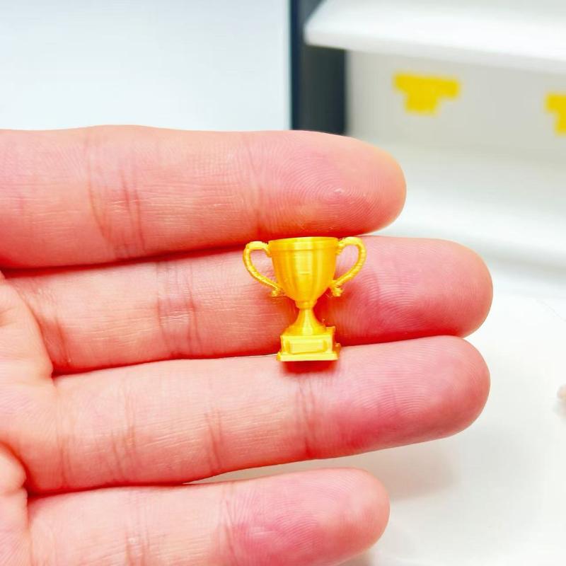 Mini Golden Trophy Miniature Ornament Cute Decor Toy for Dollhouse Decoration Diorama Scene Making Handmade Craft Accessories