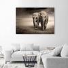 Canvas print, Elephants in the desert