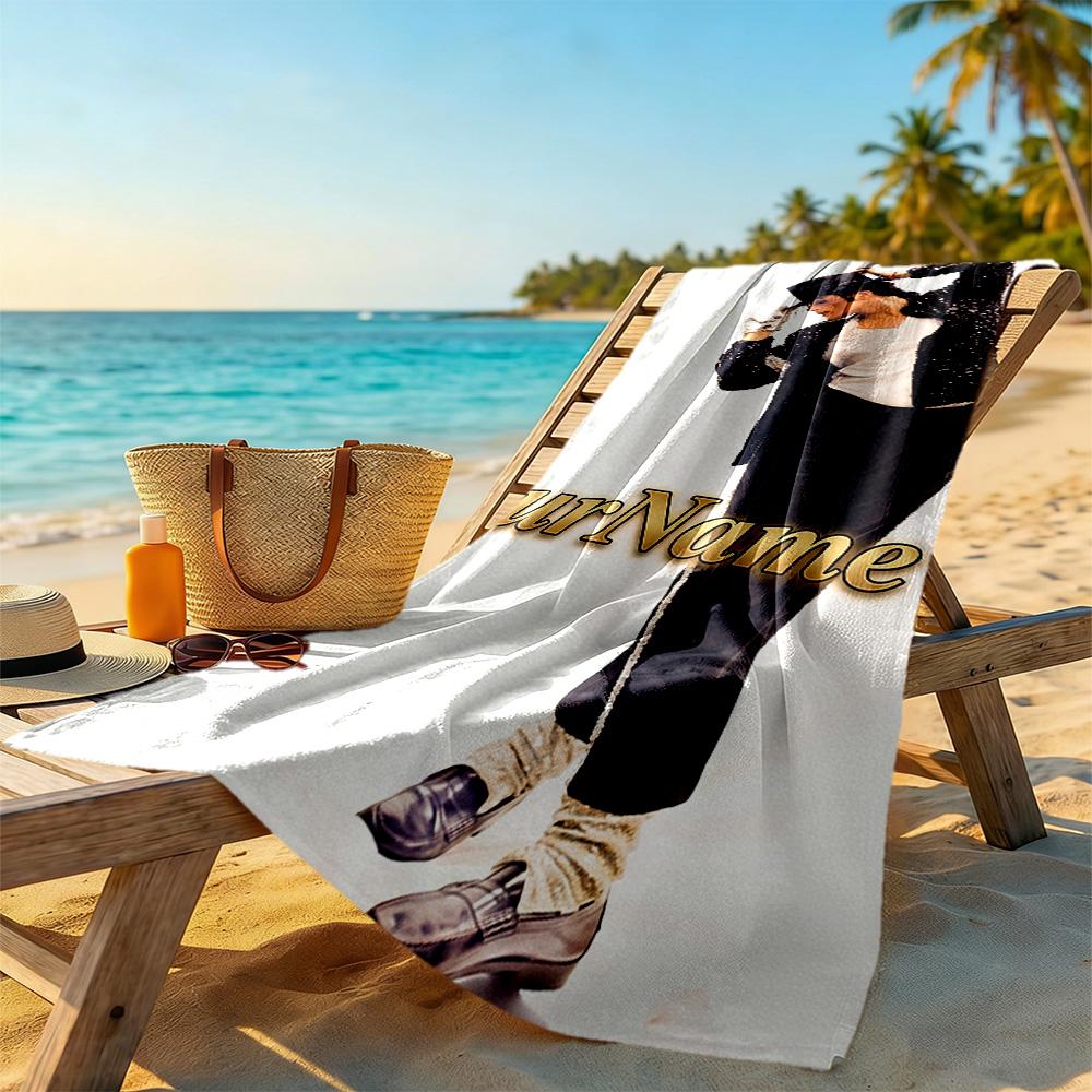 Michael Jackson Customized Name Beach Towel Super Soft Microfiber Quickdry Fabric Portable for SwimmingBeachCamping Travel Beach AccessoriesGym