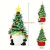 A Stunning Resin Dwarf Christmas Tree with 46 Colorful Light Bulbs, Battery-powered, Suitable for Use Indoors and Outdoors As a Holiday Decoration.