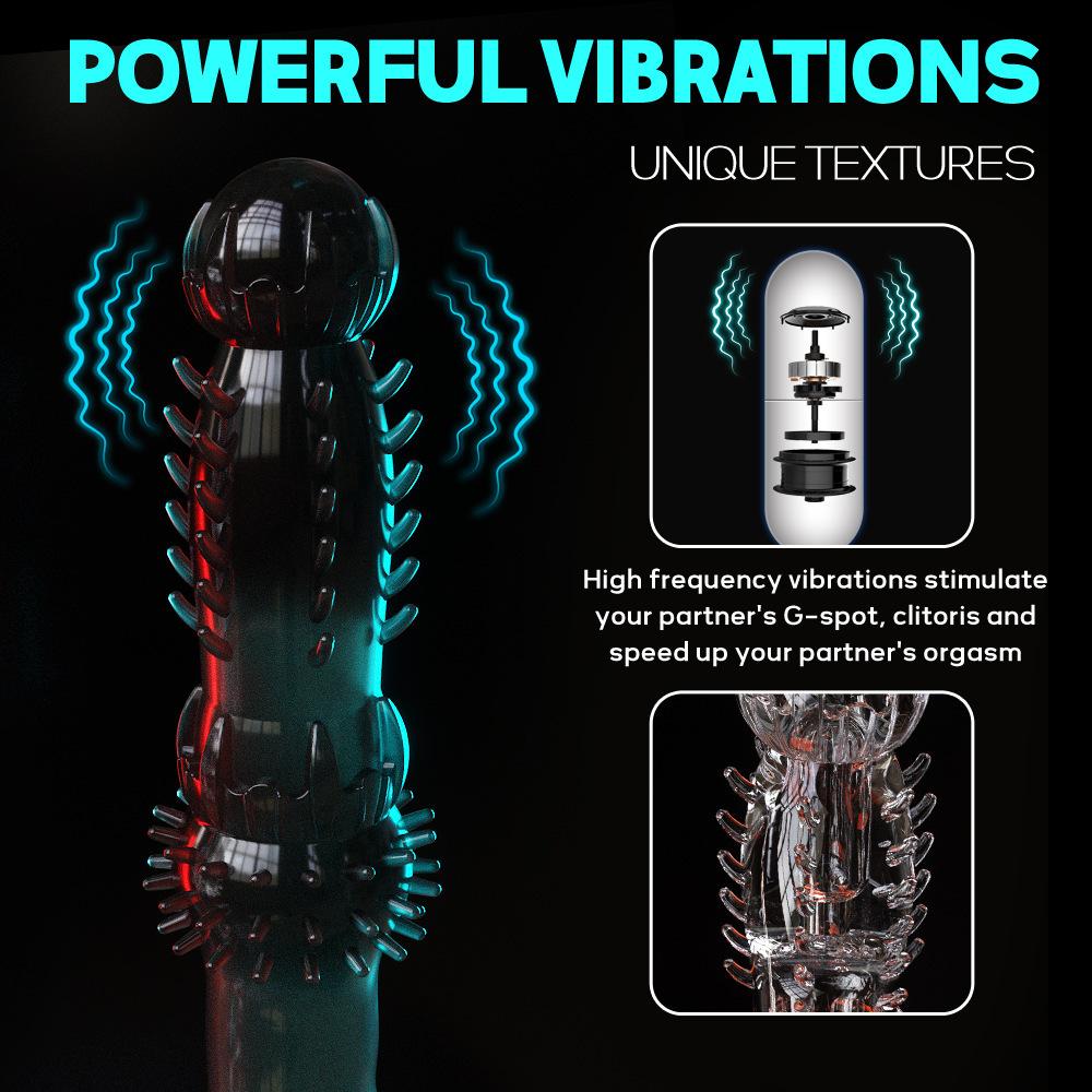 Penis Sleeve Extensions Condom Male Enlargement Delay Vibrators Clits Massager Cock Ring Vibrating Penis Cover Sex Toys For Men