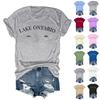 Men's and Women's Matching Fashion Casual Letter-Printed Round-neck Short-Sleeved T-Shirt Top