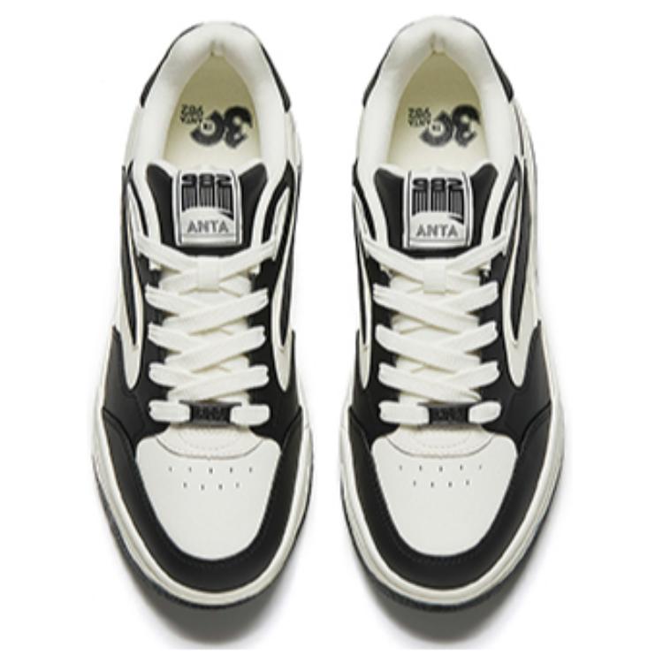 Anta Comfortable Trendy Wear-Resistant Non-Slip Low-Top Skate Shoes Men Sneakers Black White 112448068-2