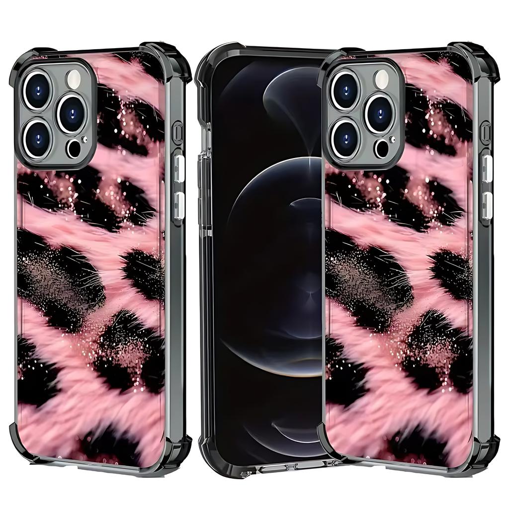 Pink Leopard Print Plating Phone Case for Oppo Realme C85 15T C71 C75 C55 C53 C30 C35 C33 C21 14 13 12 Pro Plus 4G 5G Anti-Fall