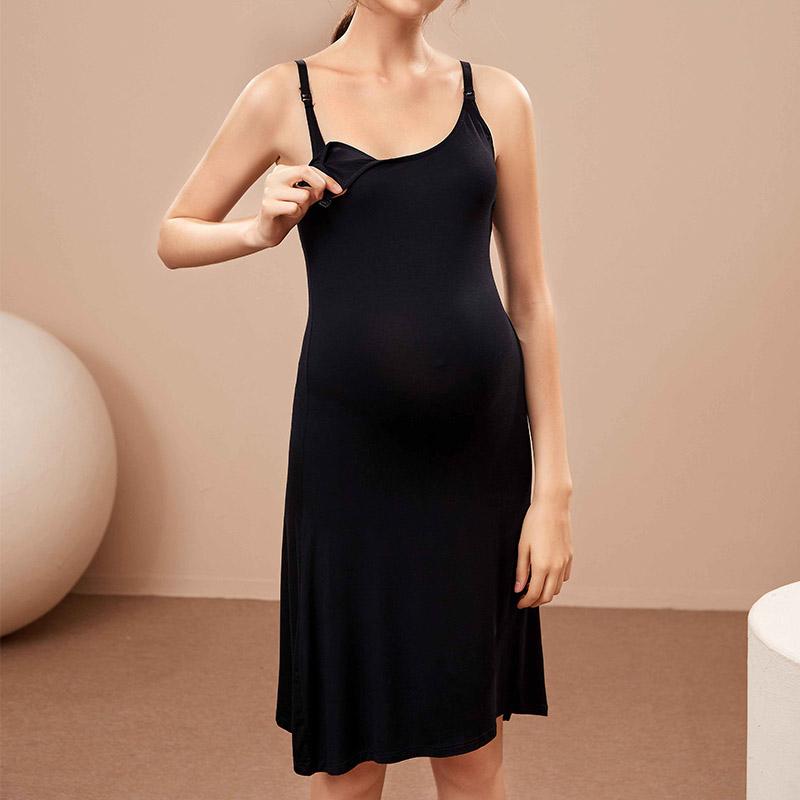 

Женская мягкая ночная рубашка для кормления грудью с накладкой на грудь, ночная рубашка для беременных, свободная посадка, повседневная домашняя одежда без рукавов со встроенным бюстгальтером