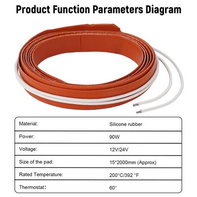 Flexibles Silikon-Heizkissen Automobilheizung 12V/24V Flexibler Heizer Abnehmbares Netzkabel Schnelle Heizung Autozubehör