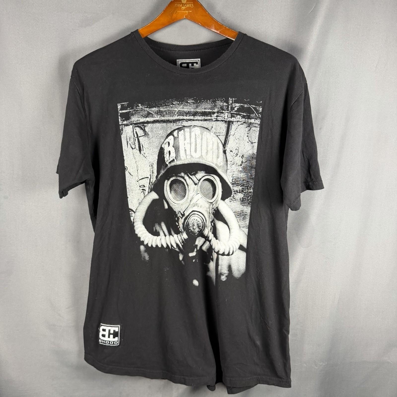 BHOOD Gas Mask T Shirt Black XL Streetwear Hip Hop Skater Brotherhood Unisex T-Shirt S