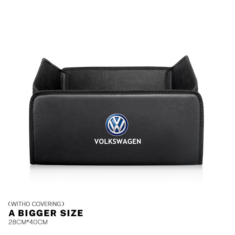 2026 Horké Pro Volkswagen VW Taška do kufru auta Organizér Kožená úklidová krabička Pro VW GTI Polo Golf Passat Tiguan Arteon Touareg