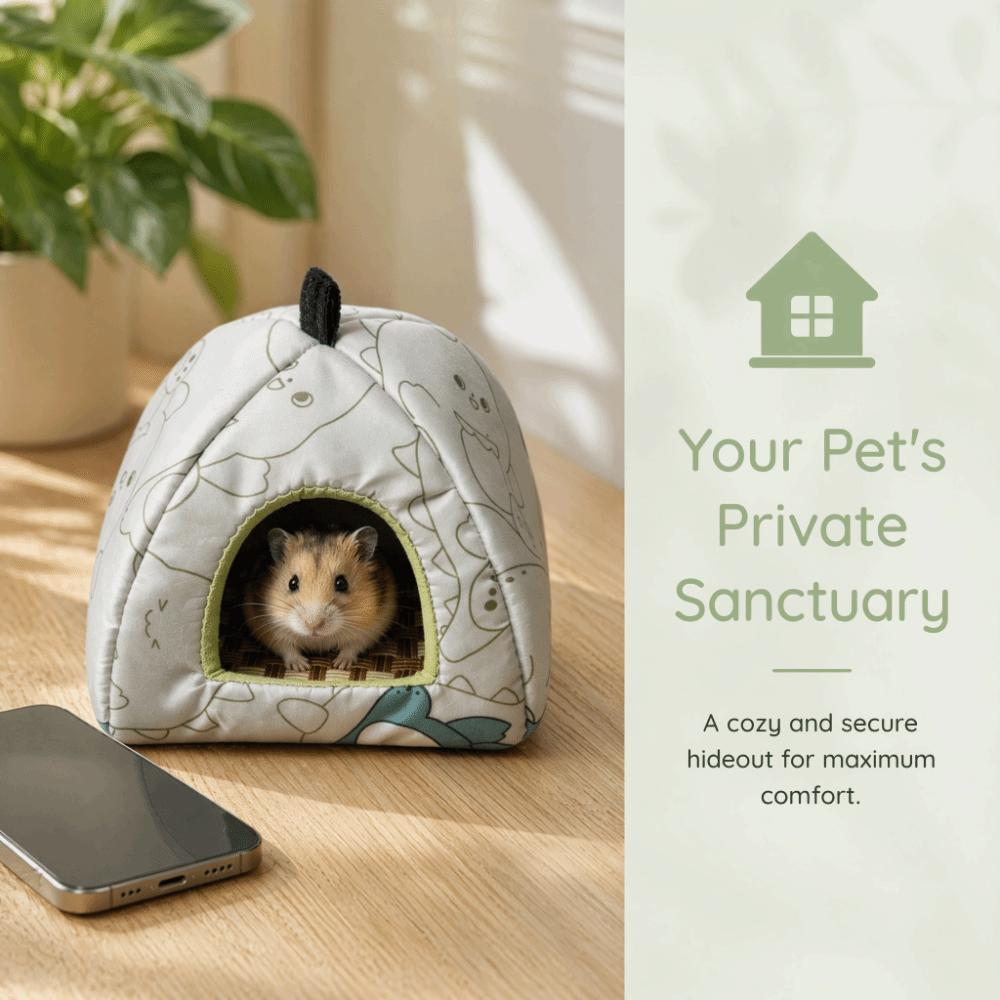 Splash-proof Soft Hamster House Woven Mat Base Summer Pet Hideout Hamster Shelter Hamster Cage