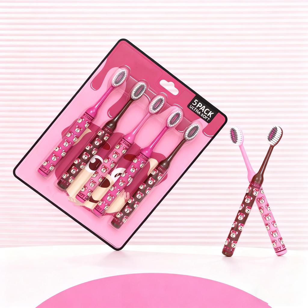 5/10Pcs Cherry Bear Mountain-Shaped Soft Bristle Toothbrush for Adults, Manual Toothbrush, Best Gift for Christmas, Hal New Year, Birthday