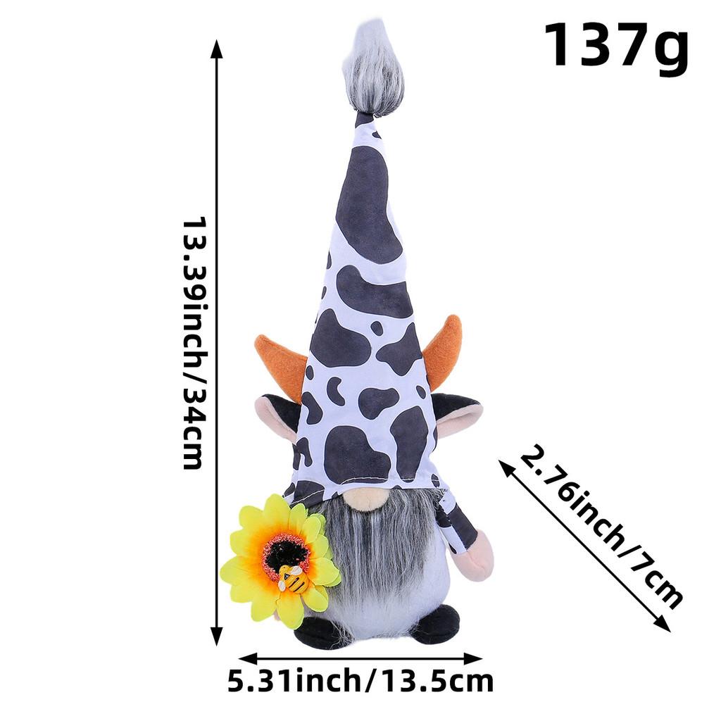 

Плюшевая кукла-корова Рудольф с подсолнухом, в минималистичном стиле, для праздничного украшения комнаты Male