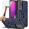 Set of 2 Tempered Glasses - Samsung - A33 5G - Hard Case - Navy Blue - Anti-Scratch