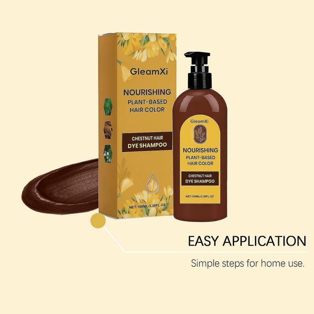 Offerta a tempo limitato!!Gleamxi Tinta per Capelli Castano Formula Delicata Per Colore Naturale, Nutre i Capelli, Pratica Per l'Uso Quotidiano