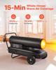 50kW Forced Air Kerosene Diesel Heater, Portable Torpedo Space Heater with Wheels & Adjustable Temp, Blower-Type for Jobsite/Garage/Warehouse/Workshop