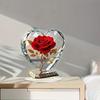 2D Acryl Rote Rose Ornament Farbe Gedruckt Herzförmig Schreibtisch Dekoration Ornamente Kreativ Geburtstag Valentinstag Geschenk