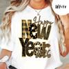 Happy New Year 2026 T-Shirt Festive New Year's Eve Celebration Shirt Cute New Year Graphic Tee Women Fashion Doodle Style Tops