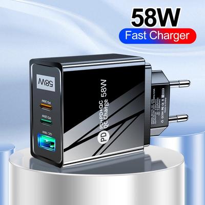 58W Fast Charger Adapter USB C Fast Charging for Mobile Phone Tablet Type C Dual PD Quick Charger