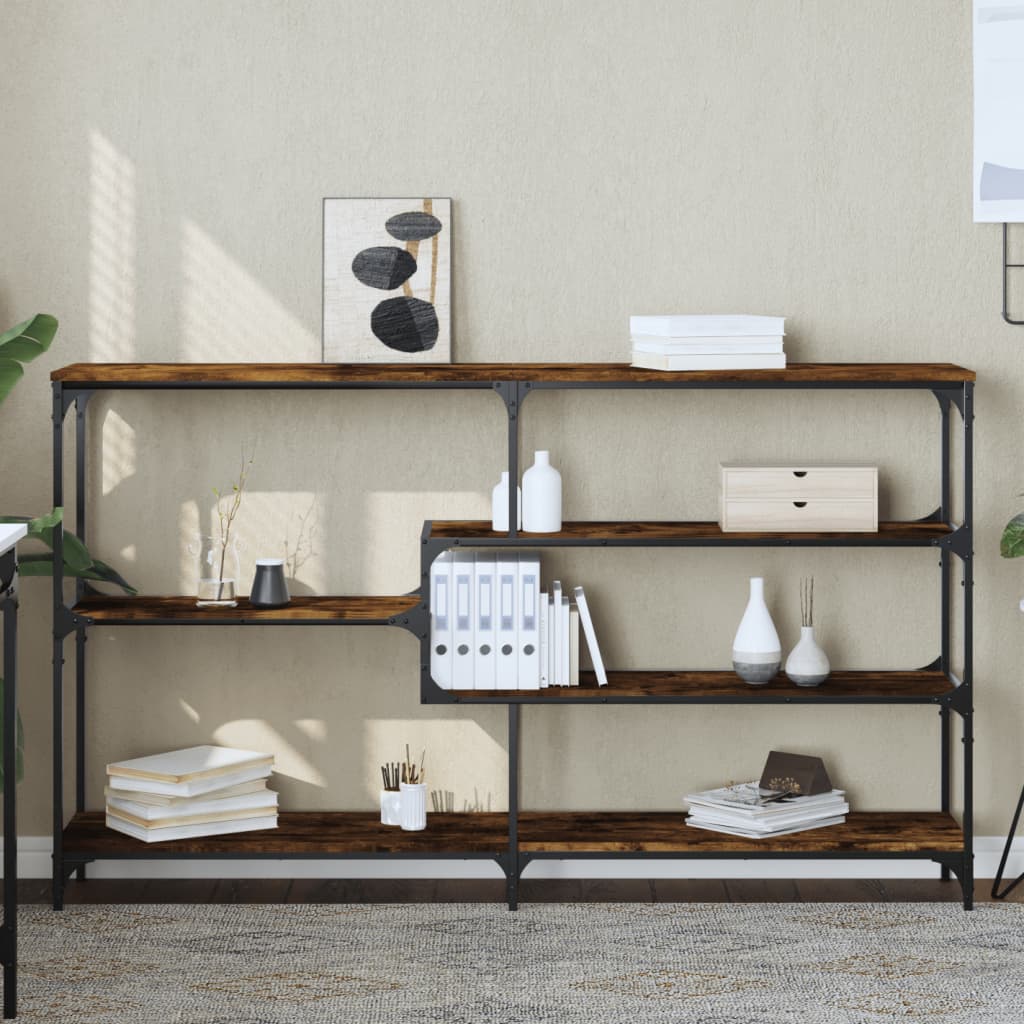 Console Table Smoked Oak 160x32x95 Cm Wood Based Material