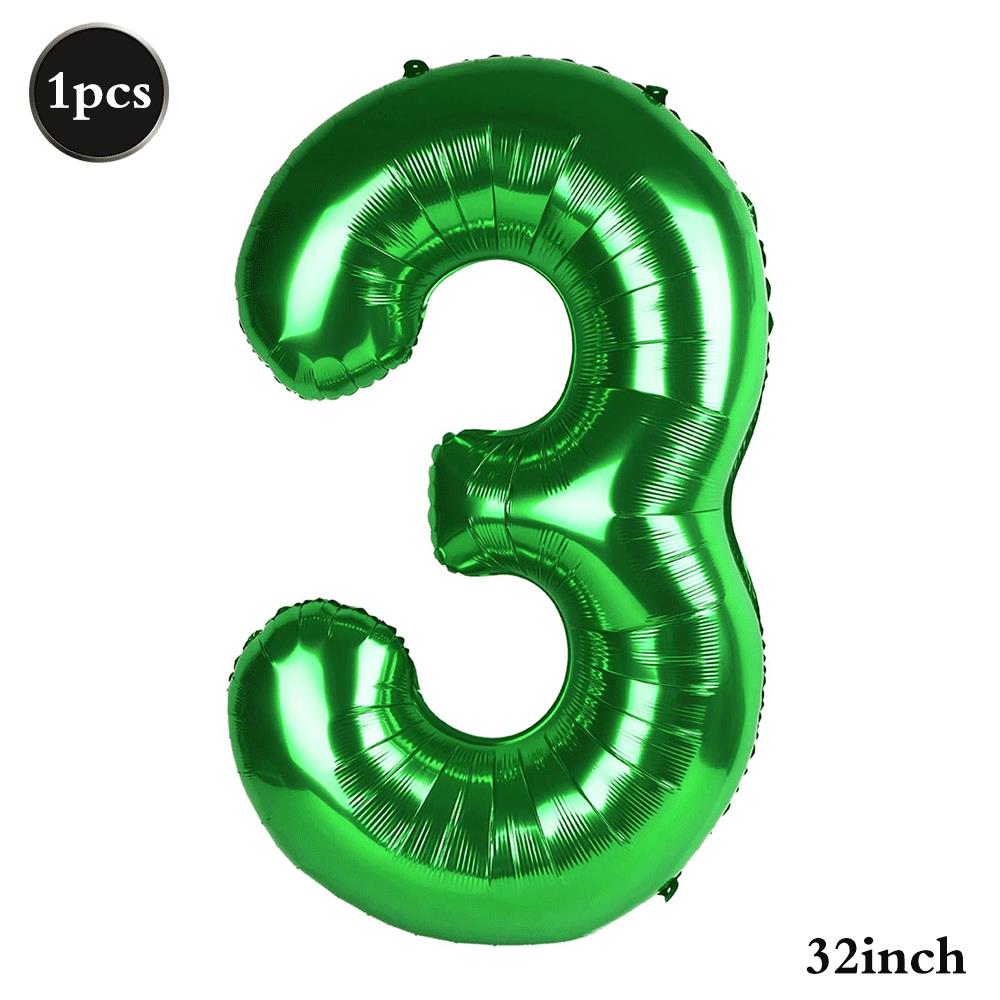 32Inch Multicolor Number 3 Balloon Large Number Balloons 0-9 Boys Girls Birthday Decoration Women Men Party Anniversary Supplies 5