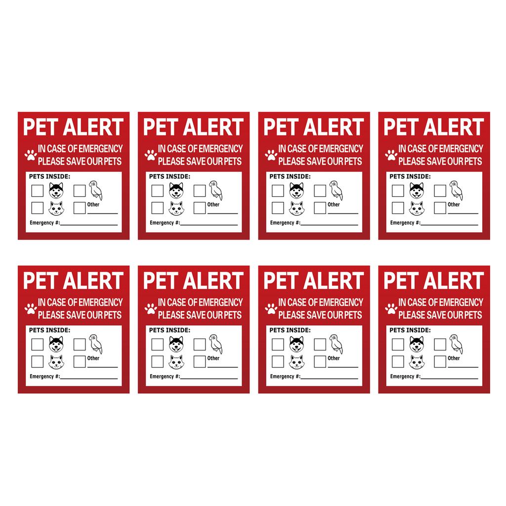 Pet Inside Alert Sticker Warning Labels Waterproof and Durable Dog Cat Rescue Sticker Decals for Fire Safety Emergency