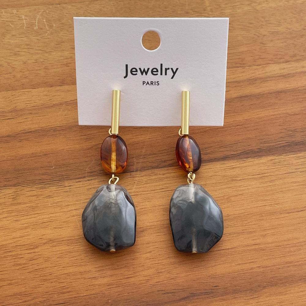 Irregular Color Resin Earrings Geometric Trendy Women Jewelry