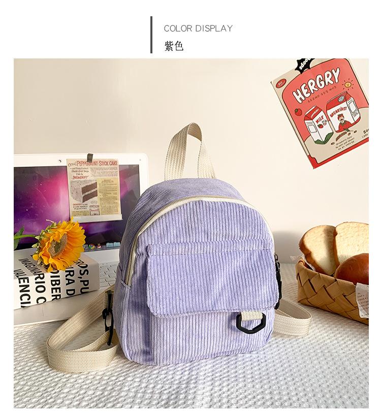 

1 Pcs New Korean Casual Versatile Simple Retro Corduroy Solid Color Japanese Women s Backpack Student Backpack Women s Backpack