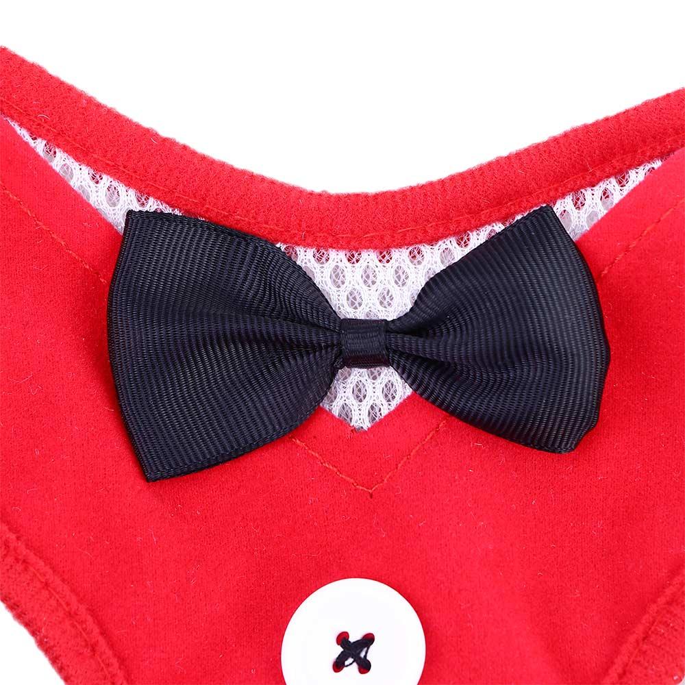 

Bow Rabbits for Small Medium Dogs Belt Chest Strap Puppy Harness Leash Dog Leads Cat Evening Dress Pet Vest -S-Red