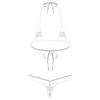 Womens Sheer Micro Bikini Set Halter Bra Top-G string Thong Swimsuit