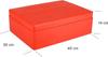 Wooden Storage Box - CREATIVE DECO - Red - 40 X 30 X 14 Cm - With Lid - Indoor/Outdoor