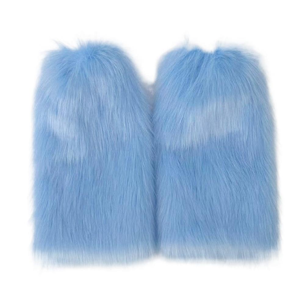 

Меховые гетры Y2K Плюшевые накладки на ноги Мягкие длинные чулки Уличная одежда 40CM синий